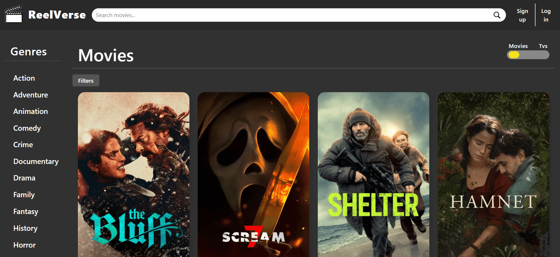 ReelVerse – TMDB Media Browser Web App screenshot