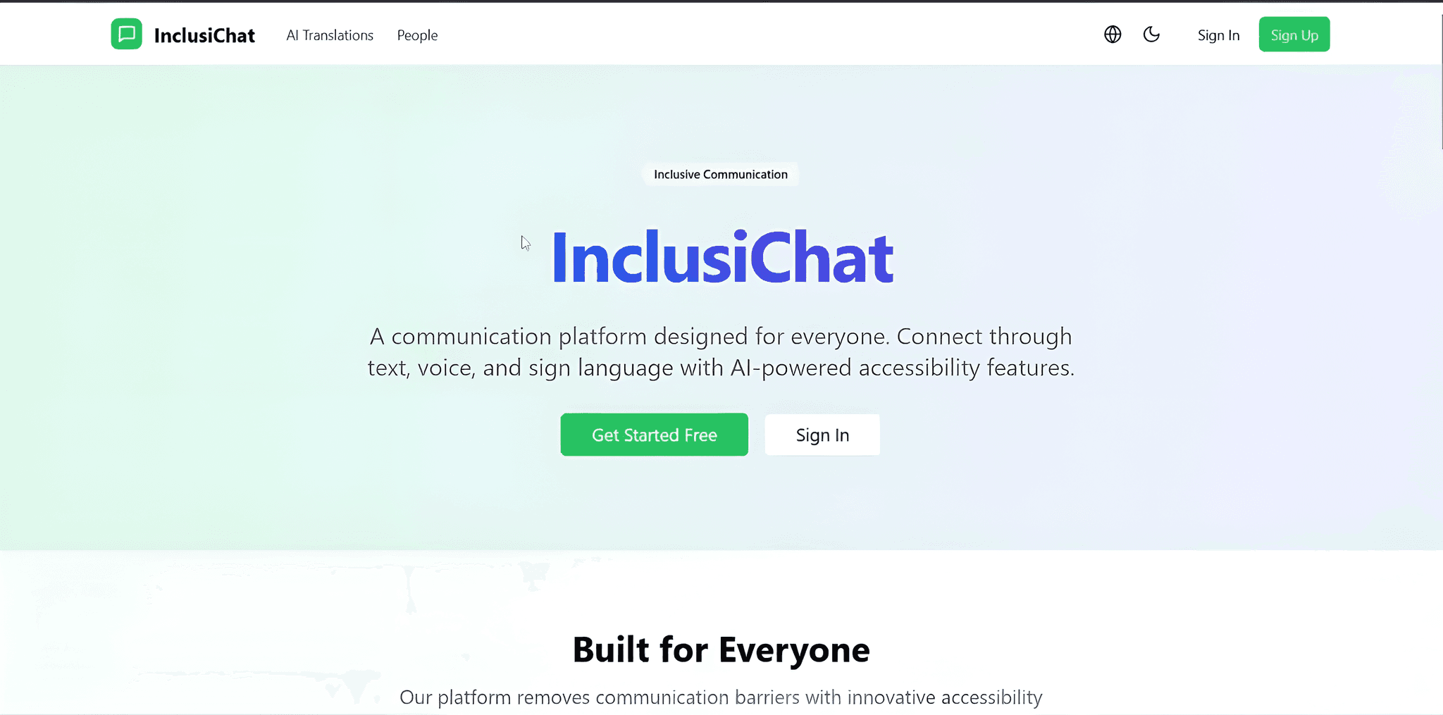InclusiChat - Real-Time Communication Platform screenshot